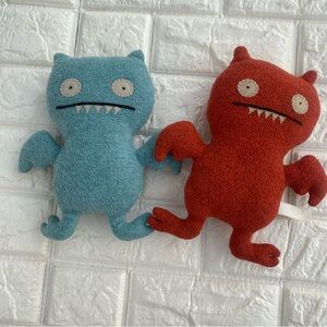 Uglydoll Ice and red Bat plushies
